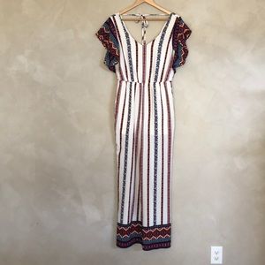 Crystal Sky ruffle sleeve pant jumpsuit